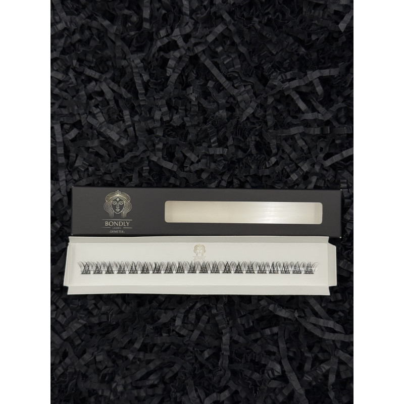 Pojedyncze kępki rzęs bondingowych Demeter 8 mm - precyzyjne wydłużenie rzęs