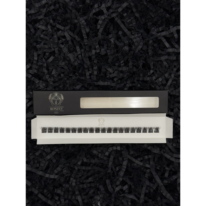 Pojedyncze kępki rzęs bondingowych Hera 8 mm - precyzyjne zagęszczenie rzęs