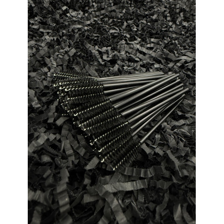 Szczoteczki do rzęs czarne z brokatem 50 sztuk - profesjonalne narzędzia