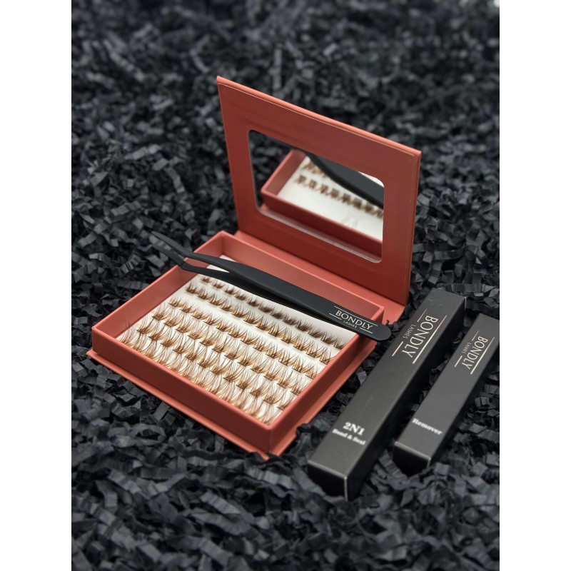 Mini BOX Afrodyta - Rzęsy bondingowe 66 kępek + akcesoria